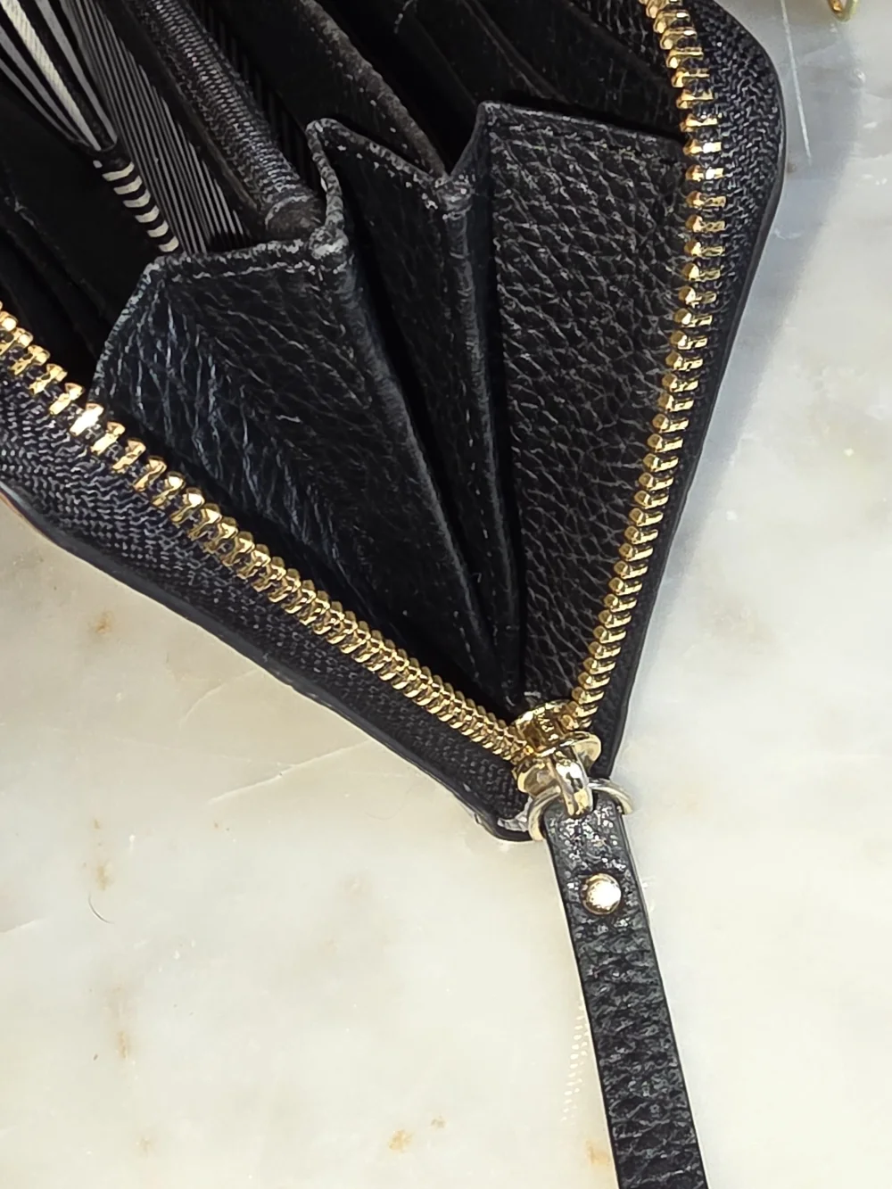 kate spade Colorblock Pebbled Leather Zip Wallet - Black, Pink, White & Gray